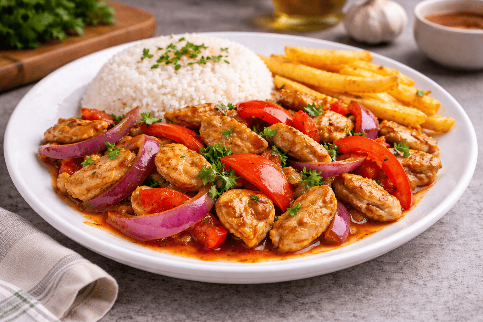 Saltado de Pollo