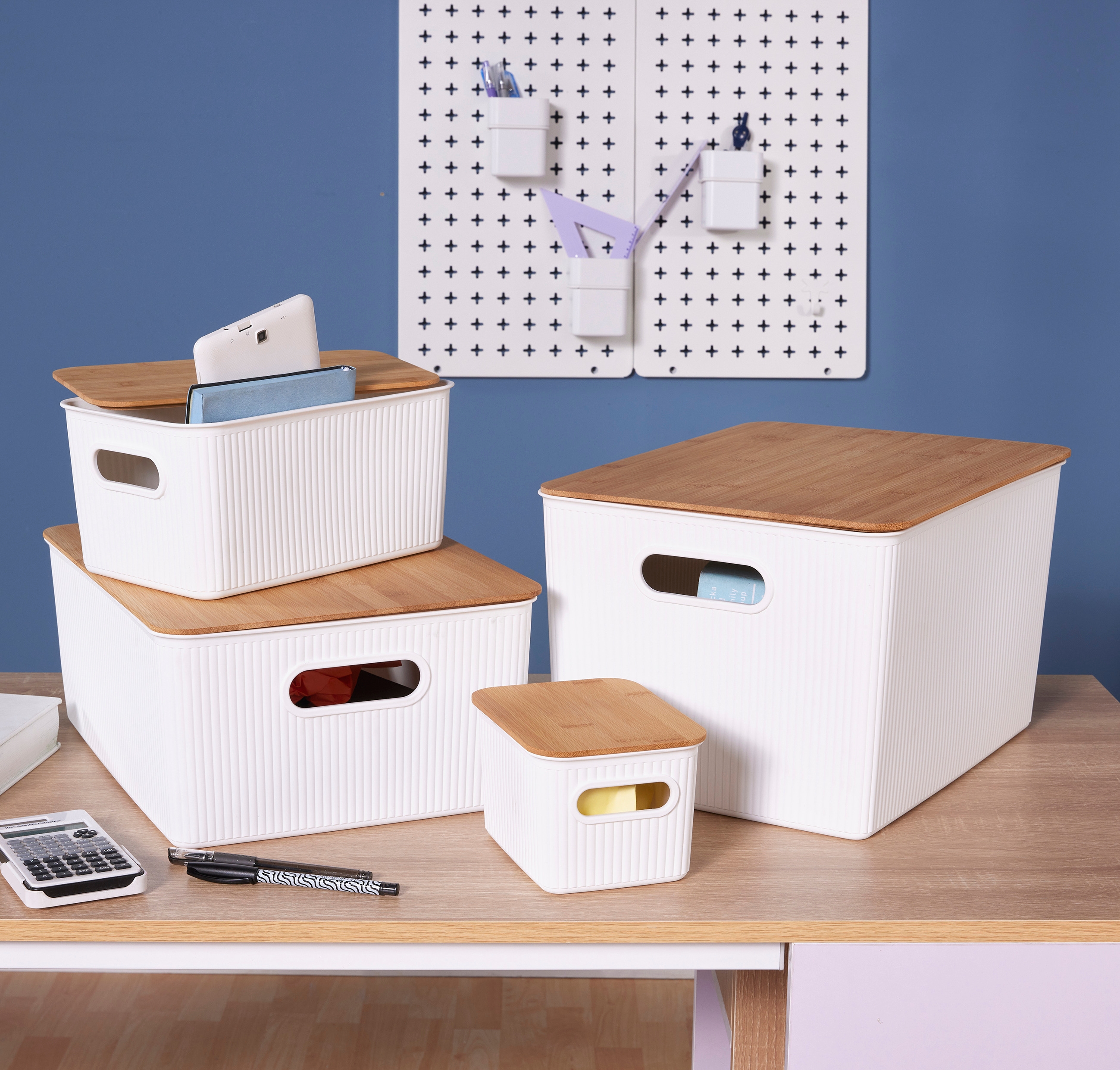 Cajas organizadoras y canastos