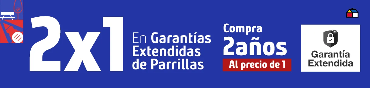 2x1 en garantías extendidas de parrillas compra 2 años al precio de 1