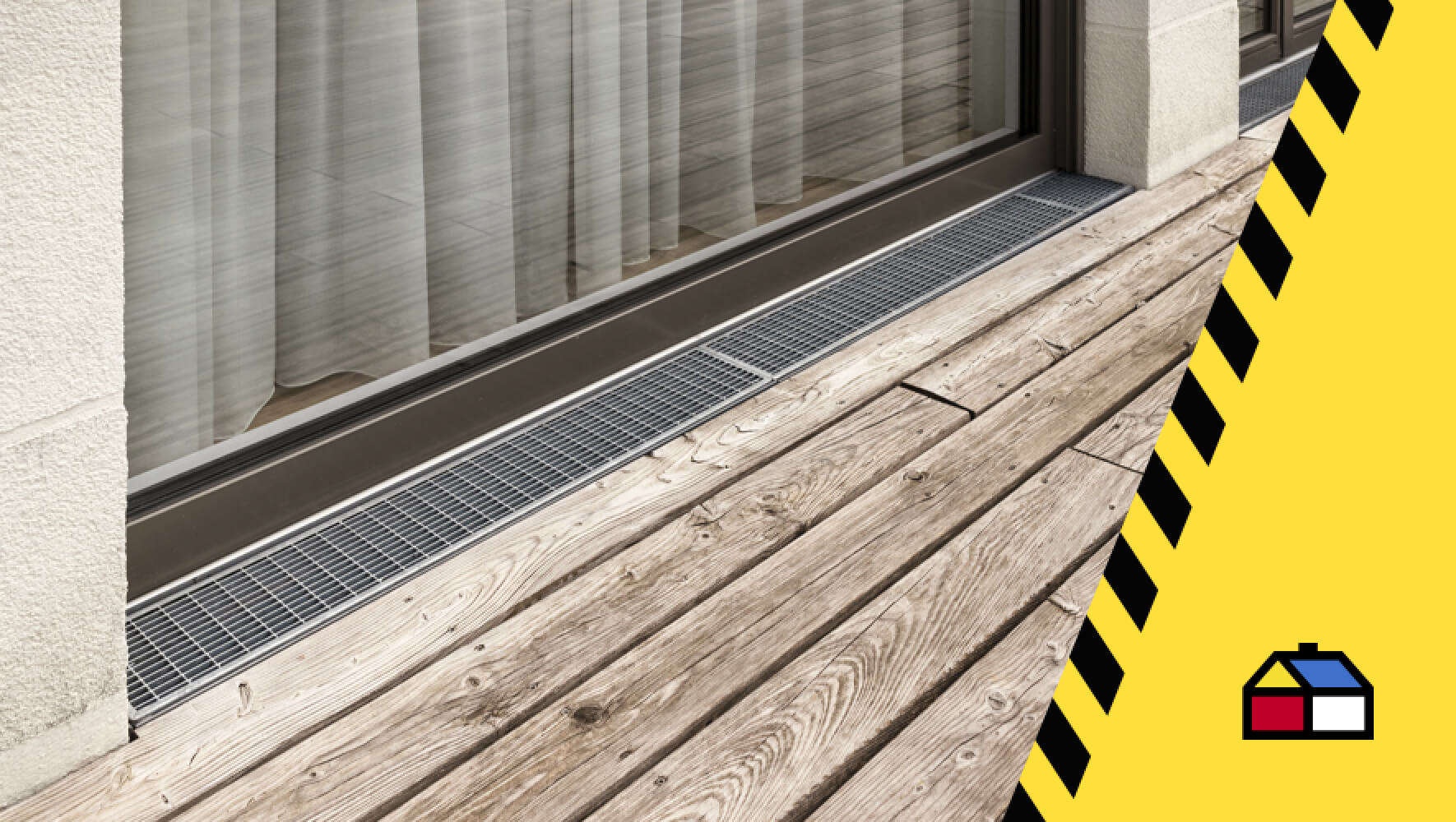 Canaleta de piso en exterior residencial