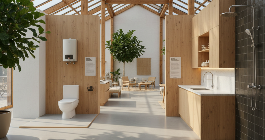 Baño y cocina eficientes
