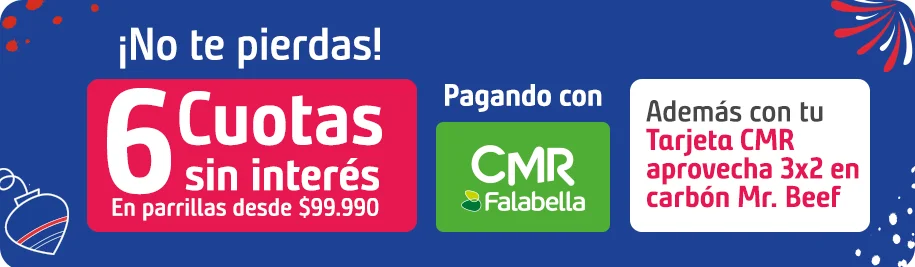 6 cuotas sin interés en parrillas desde $99.990