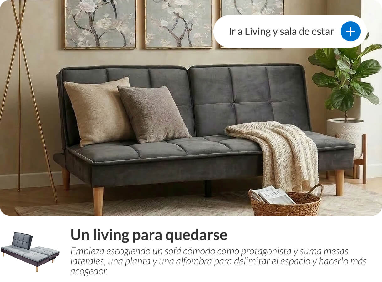 Sofá Gris con cojines y decoración living y sala de estar