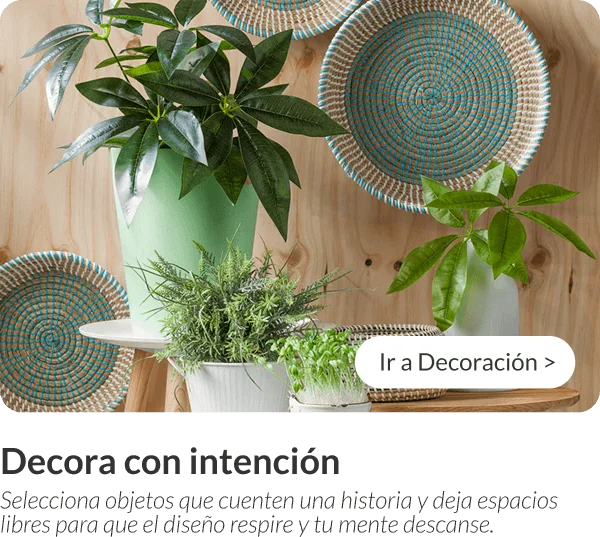 Cestas decorativas de mimbre colgadas en pared y macetas con plantas