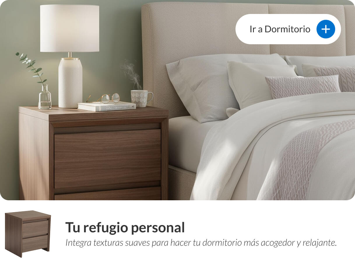 Dormitorio cama con sábanas blancas y almohadas acompañado con una mesa de noche