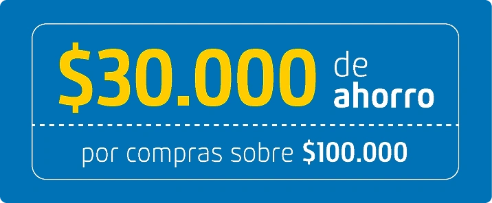 $30.000 de ahorro en compras sobre $100.000