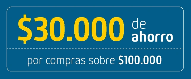 $30.000 de ahorro en compras sobre $100.000