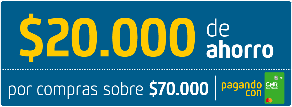 $20.000 de ahorro en compras sobre $70.000