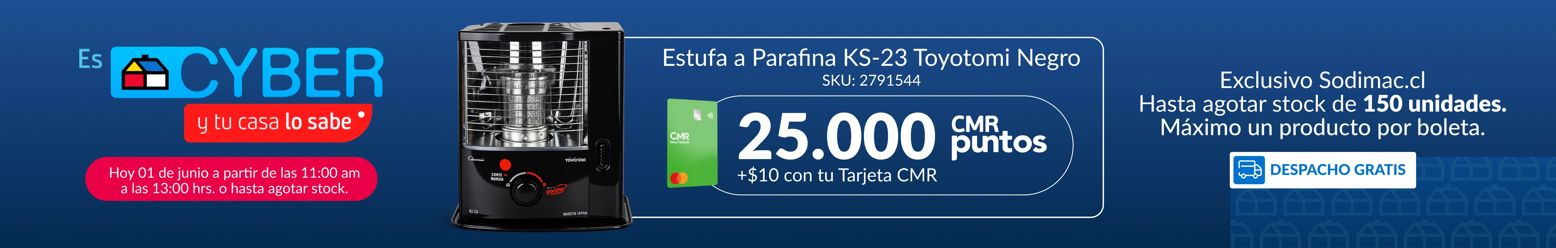 Estufa a Parafina KS-23 Toyotomi Negro