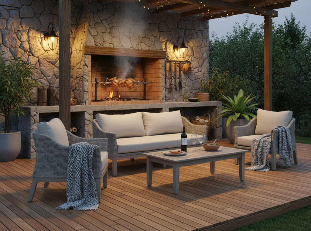 Integración del quincho con la terraza