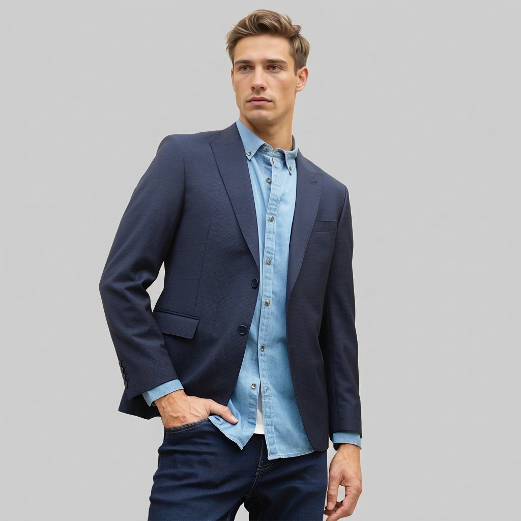 Look semiformal con blazer, camisa y pantalón