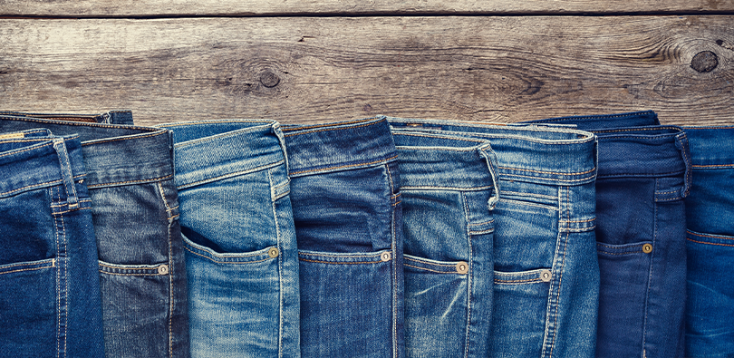 Colección con distintos tipos de jeans