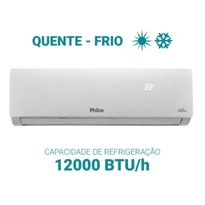 Ar-condicionado para quarto Philco 12000 BTU/h, funções quente e frio com display digital