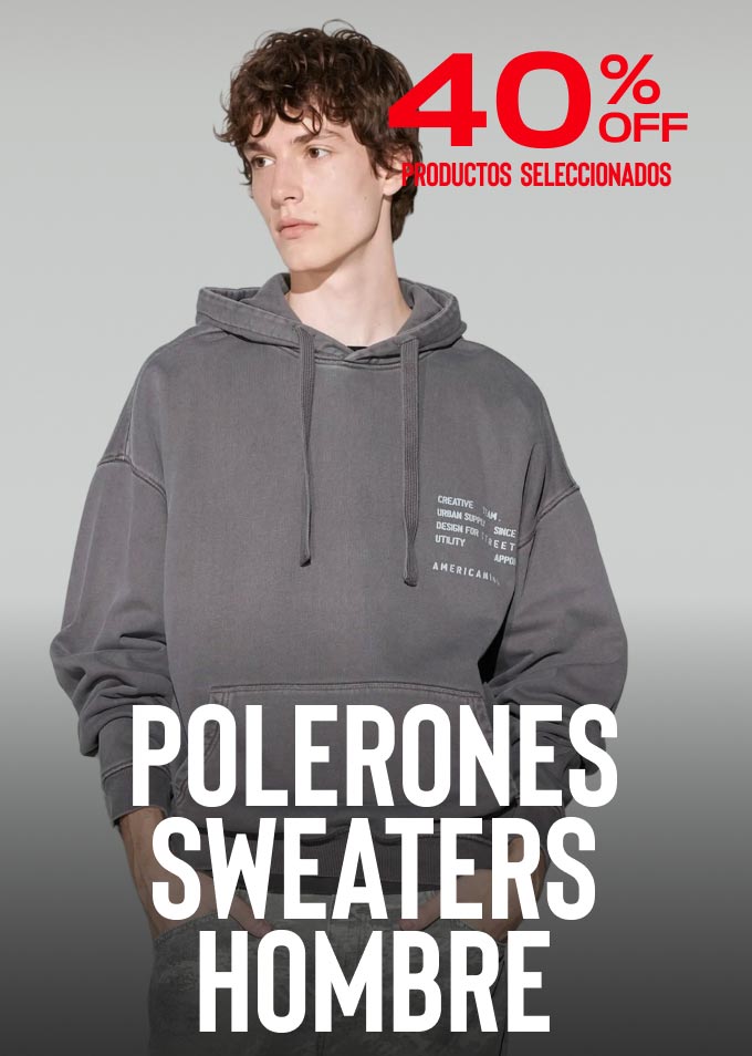 Polerones hombre 40% Descuento