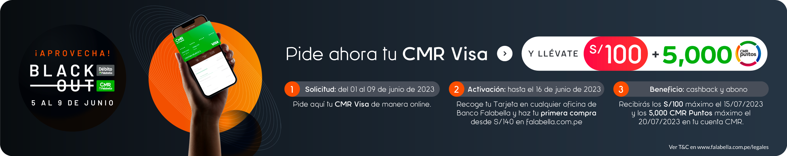 Pide tu CMR Visa aprovecha beneficios! falabella.com